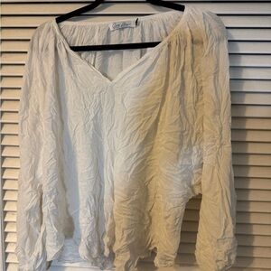 Ava Sky White Crinkle Blouse